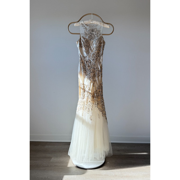 Vintage Cache Dress Y2K 90s Whimsical Silk Beaded Fairy Bridal Wedding NWT 4 S - Picture 1 of 15